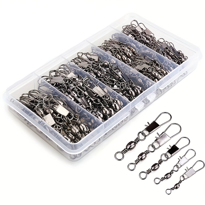 Fishing Hook Offset - 50/200개 배럴 스냅 스위블 낚시 액세서리,