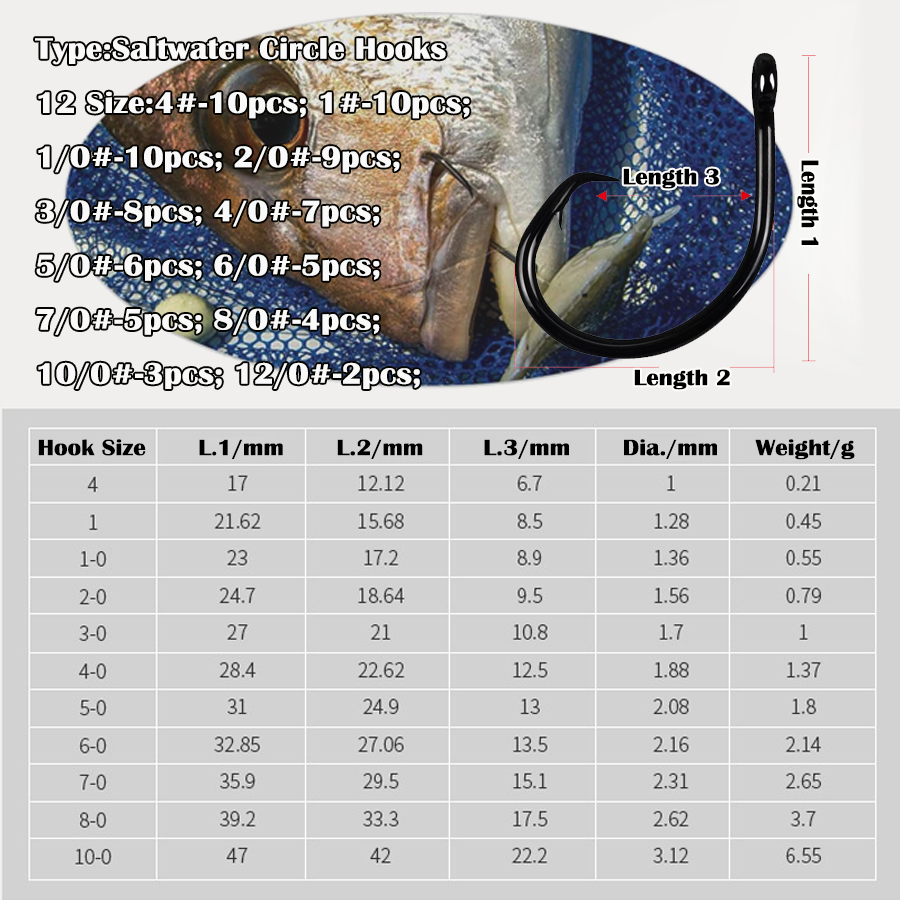 서클 훅 3X 강력 해수용 인라인 낚시 바늘 블랙 고탄 - Fishing Hook Assortment 리뷰 및 가격